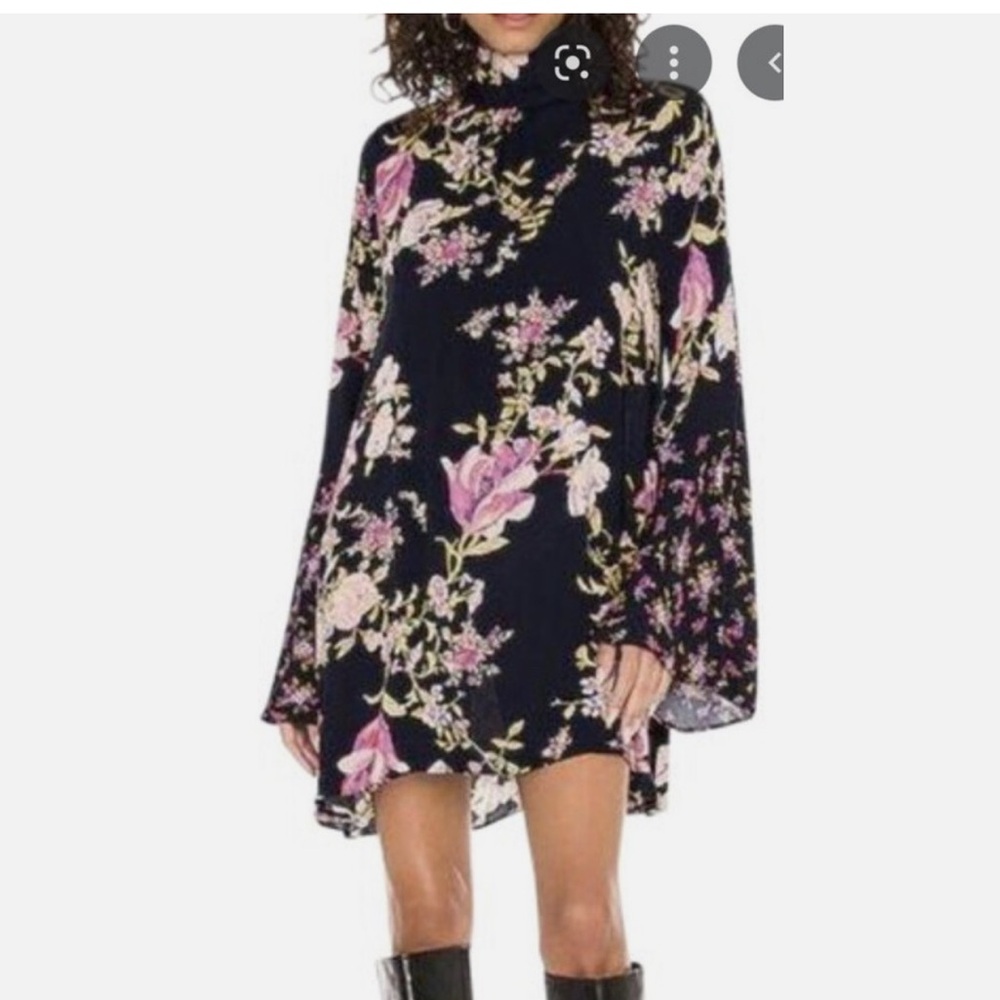 Free People | Midnight Combo Floral Blouse in Navy and Pink